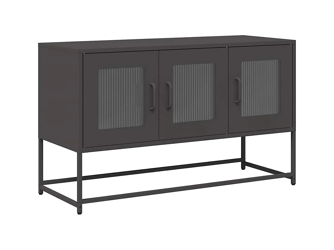 Mueble para TV acero laminado en frío negro 100,5x39x60,5 cm