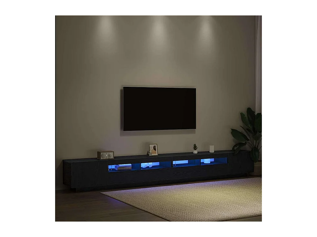 Meuble TV 3 pièces Noir 300 x 35 x 40 cm Bois d'ingénierie