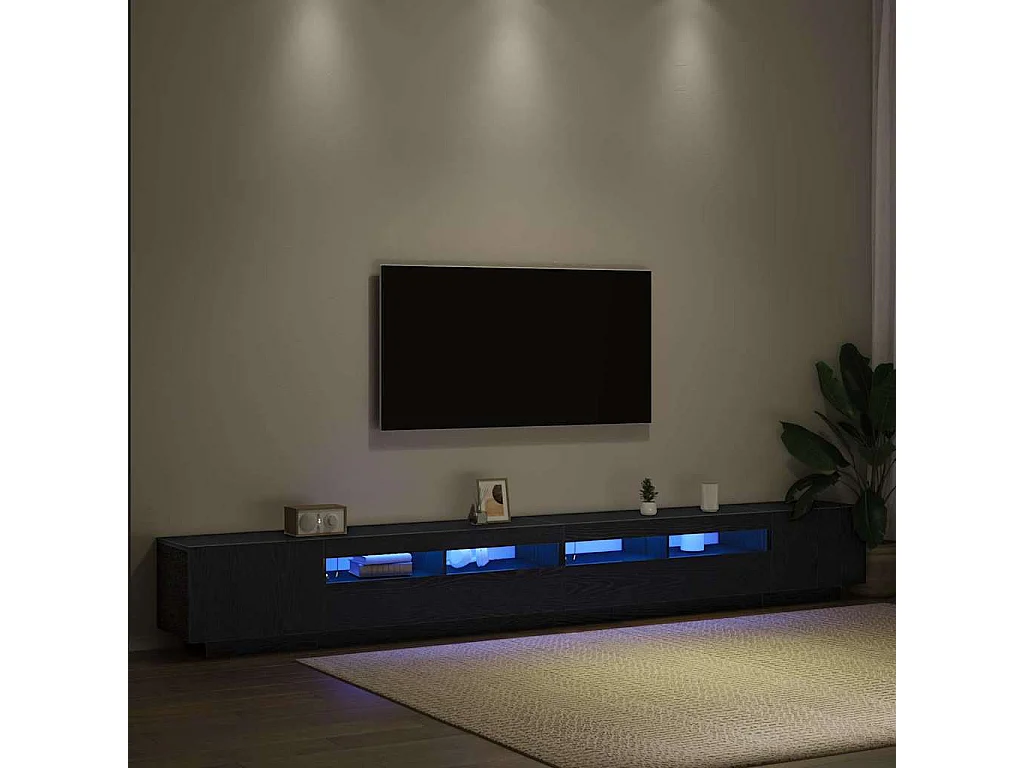 TV Kast 3 pcs Zwart 300 x 35 x 40 cm Bewerkt hout