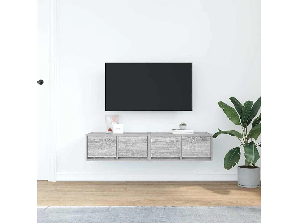 Meubles TV 2 pièces sonoma gris 60x31x25,5 cm bois d'ingénierie