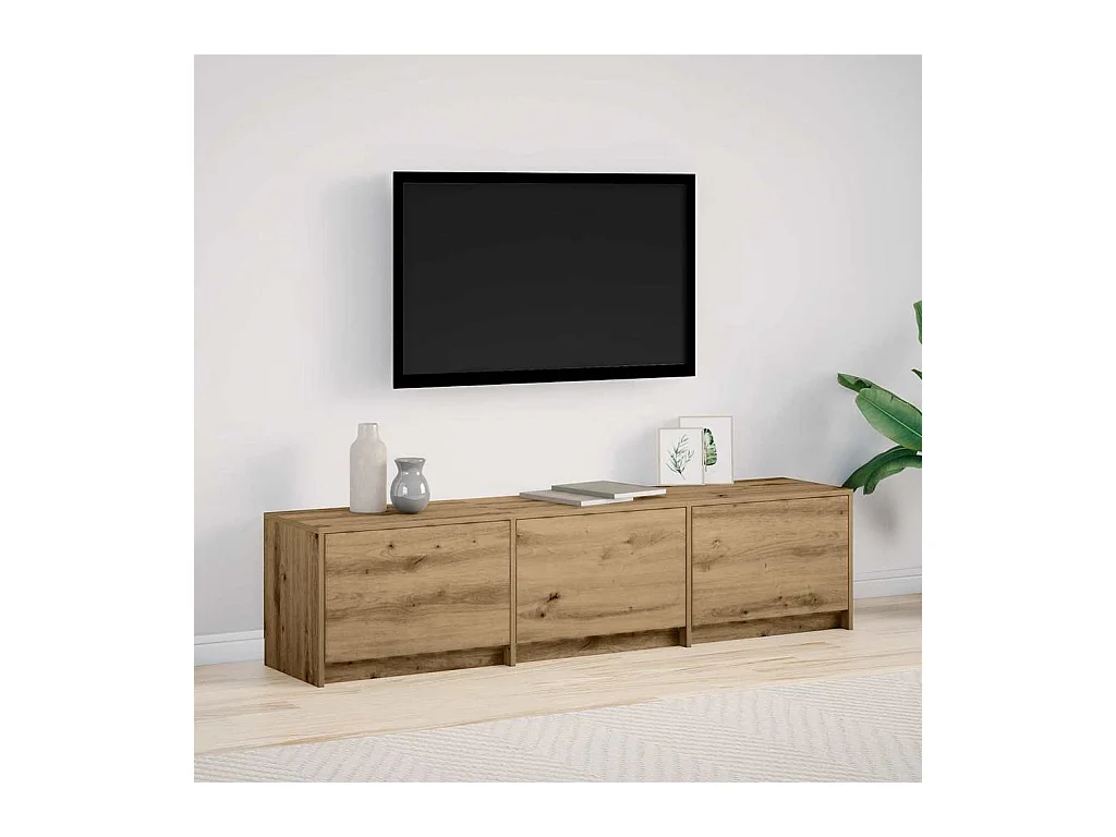 Meuble TV Chêne artisanal 162,5 x 34 x 40 cm Bois d'ingénierie