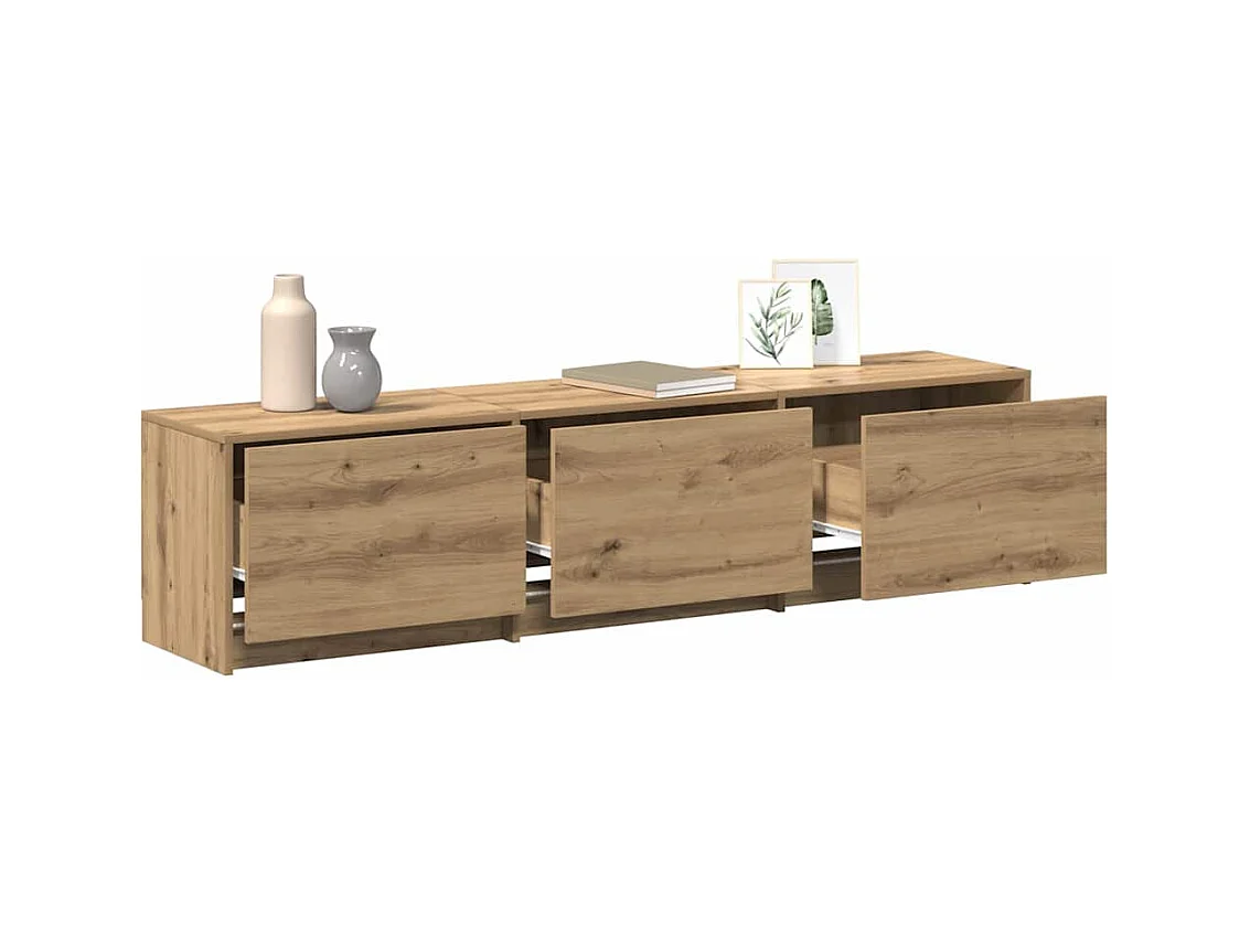 Meuble TV Chêne artisanal 162,5 x 34 x 40 cm Bois d'ingénierie