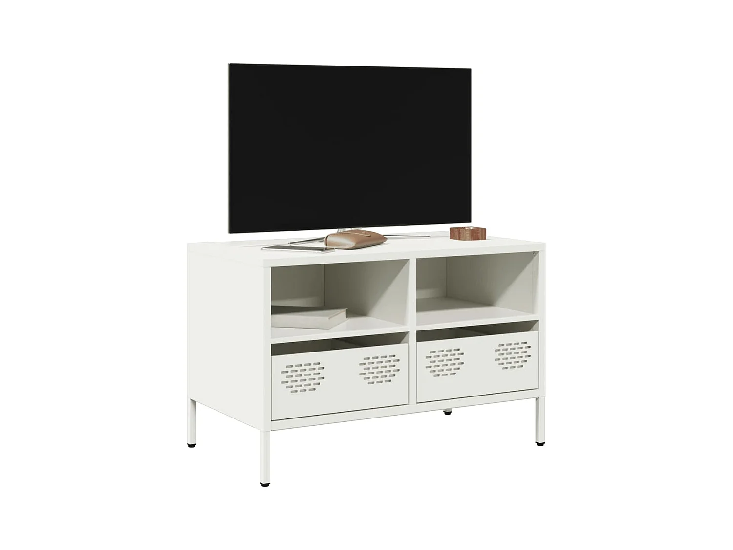 Mueble para TV acero laminado en frío blanco 68x39x43,5 cm