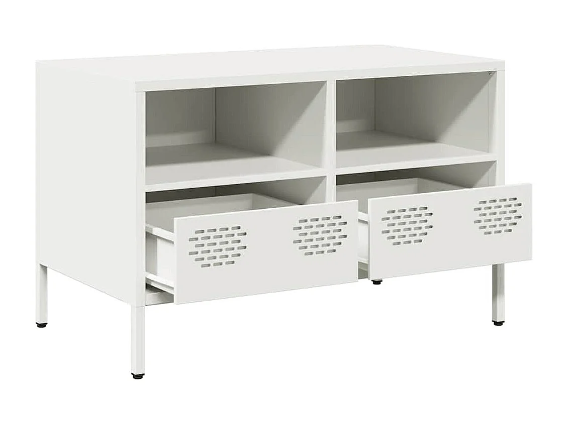 Mueble para TV acero laminado en frío blanco 68x39x43,5 cm
