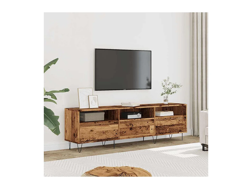 Meuble TV vieux bois 150x30x44,5 cm bois d'ingénierie