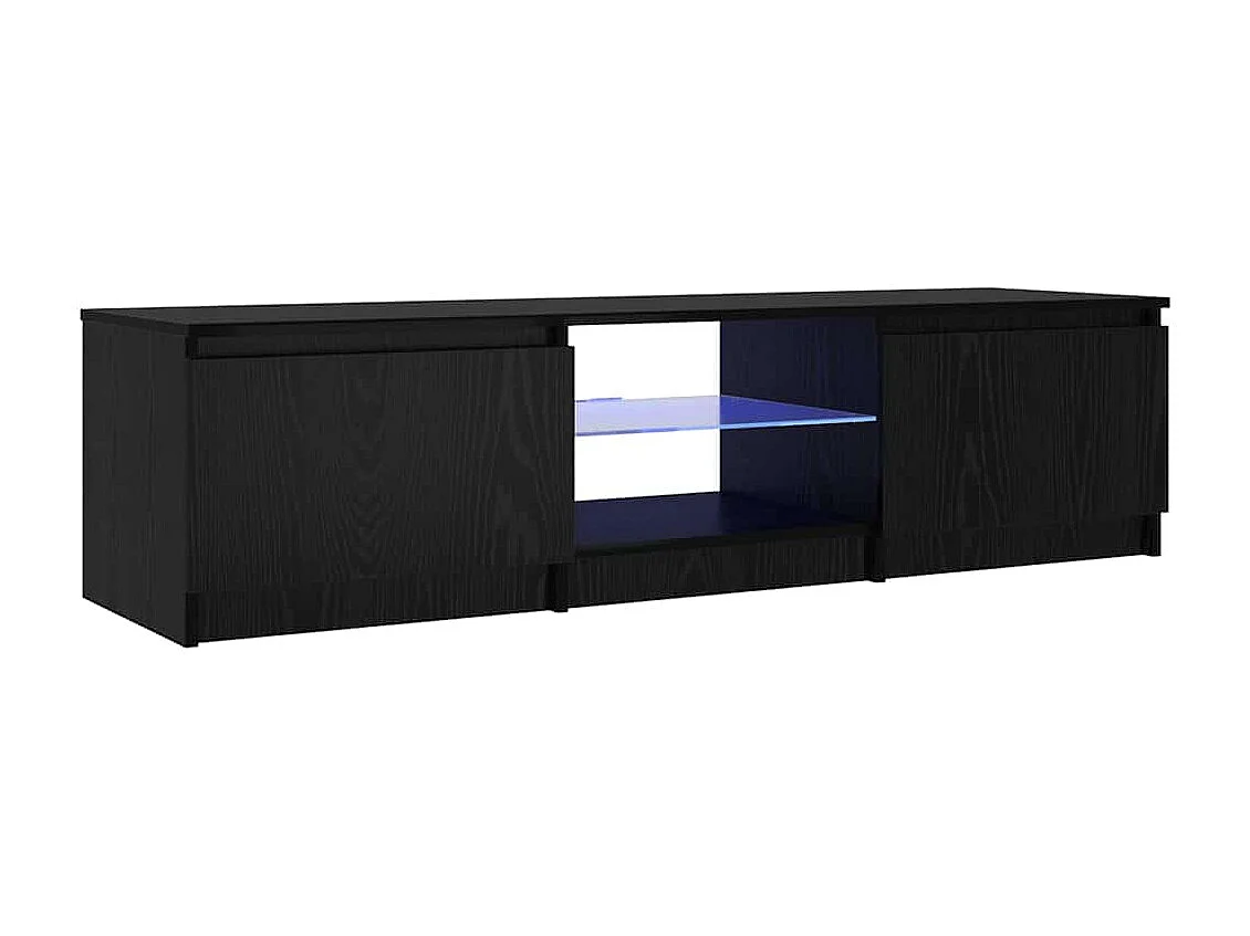 Meuble TV Noir 140 x 38.5 x 36 cm Bois d'ingénierie