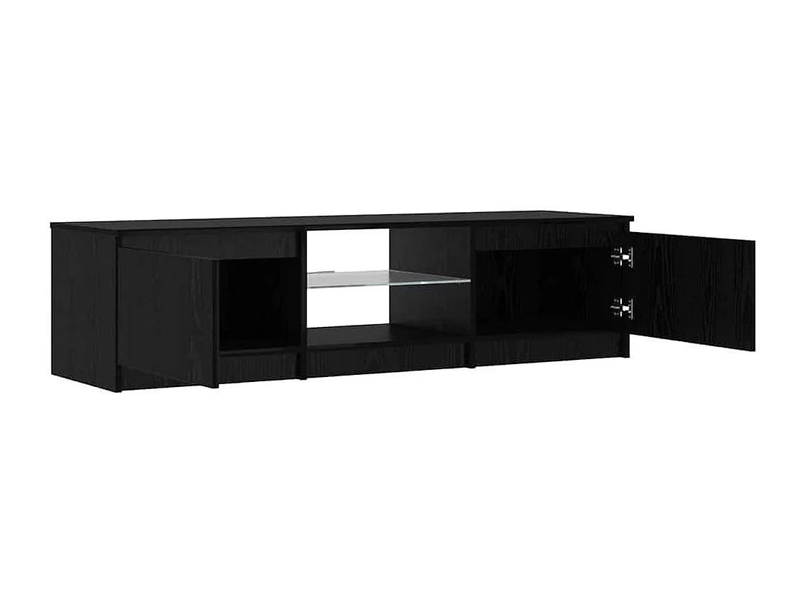 Meuble TV Noir 140 x 38.5 x 36 cm Bois d'ingénierie