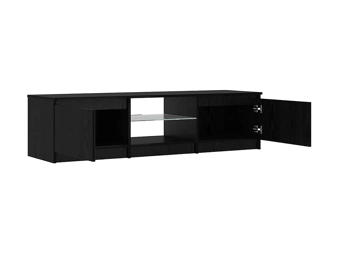 Meuble TV Noir 140 x 38.5 x 36 cm Bois d'ingénierie