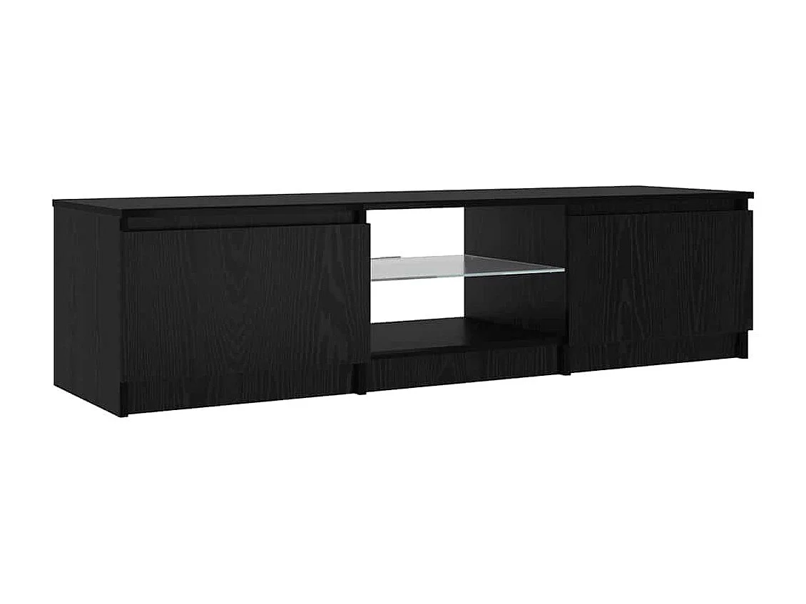 Meuble TV Noir 140 x 38.5 x 36 cm Bois d'ingénierie