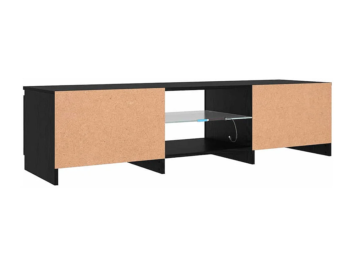 Meuble TV Noir 140 x 38.5 x 36 cm Bois d'ingénierie