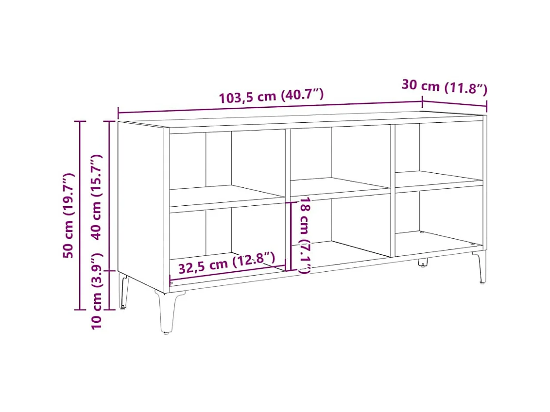 Meuble TV Marron 69.5 x 30 x 50 cm Bois d'ingénierie