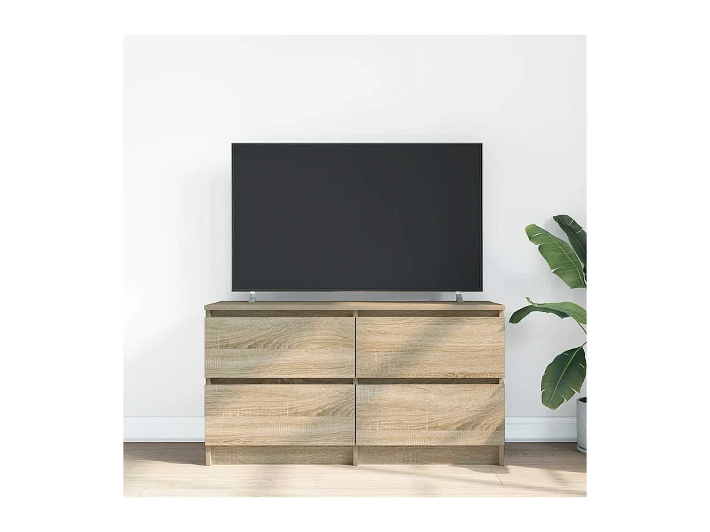 Meuble TV chêne sonoma 100x35x54 cm bois d'ingénierie