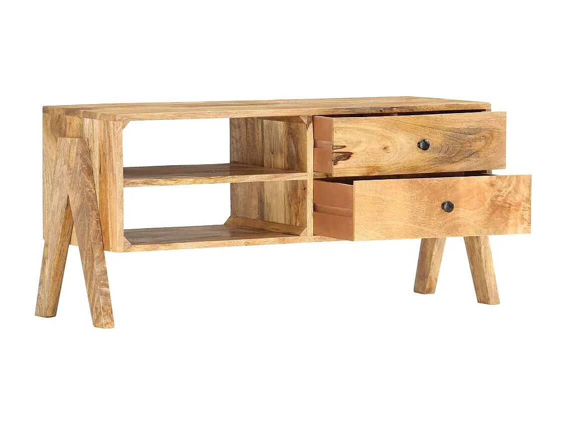 Meuble TV 97 x 35 x 47 cm Bois de manguier massif