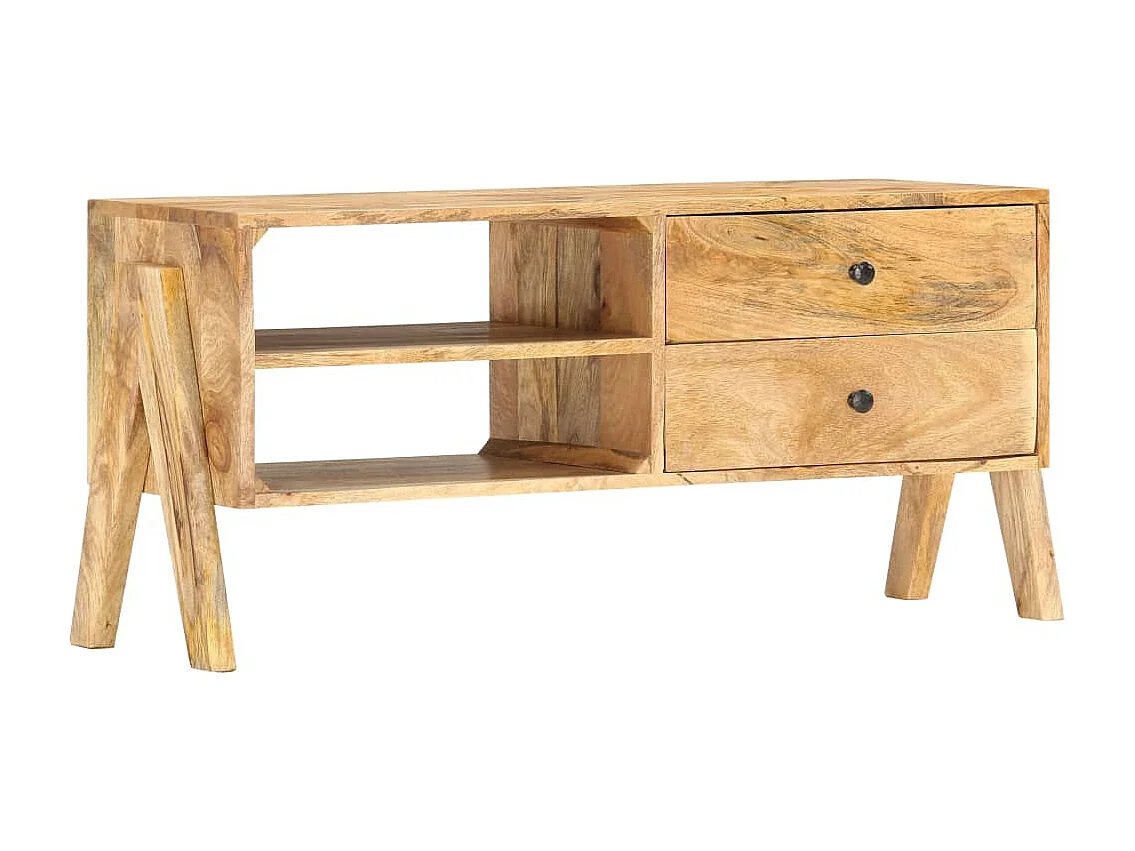 Meuble TV 97 x 35 x 47 cm Bois de manguier massif