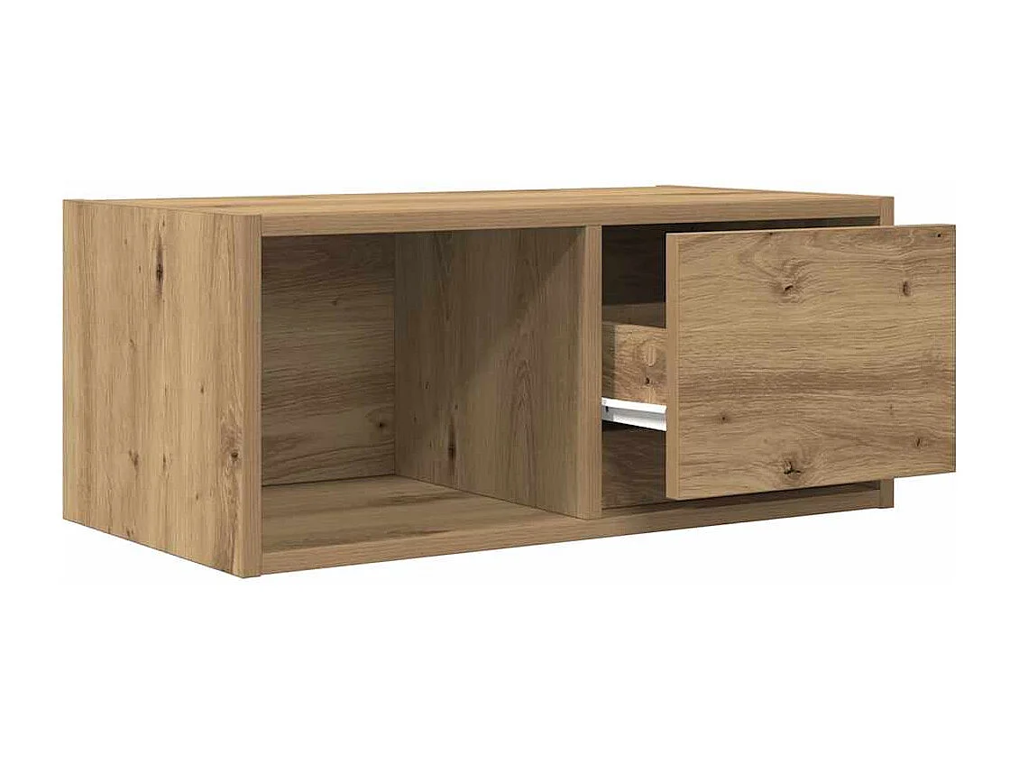 Meuble TV chêne artisanal 60x31x25,5 cm bois d'ingénierie
