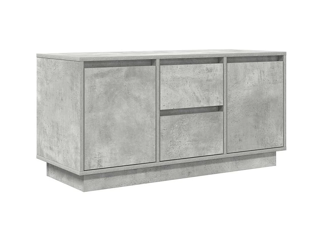 Meuble TV avec lumières LED gris béton 100x41x50 cm