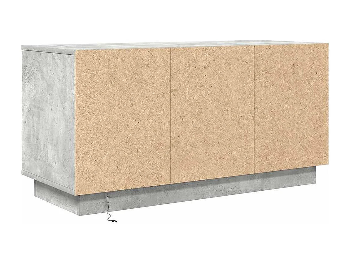 Meuble TV avec lumières LED gris béton 100x41x50 cm