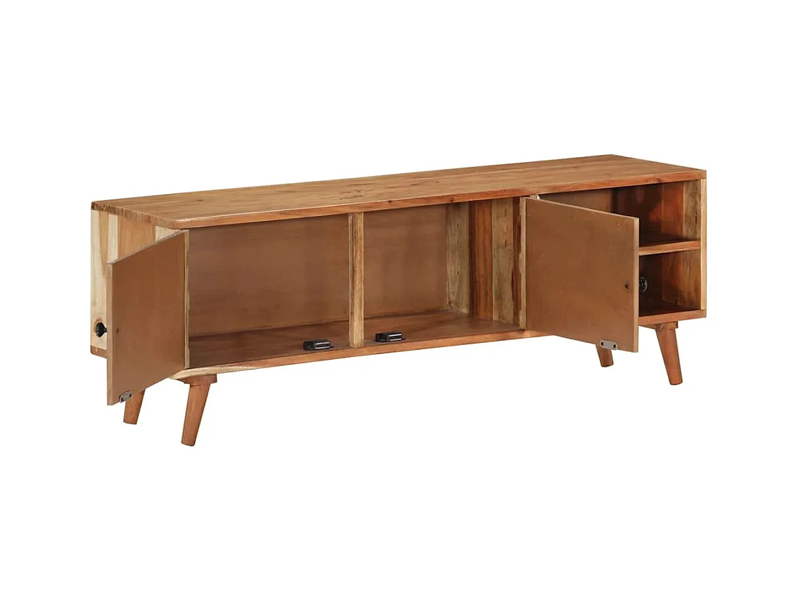 Meuble TV 112x30x40 cm bois d'acacia massif