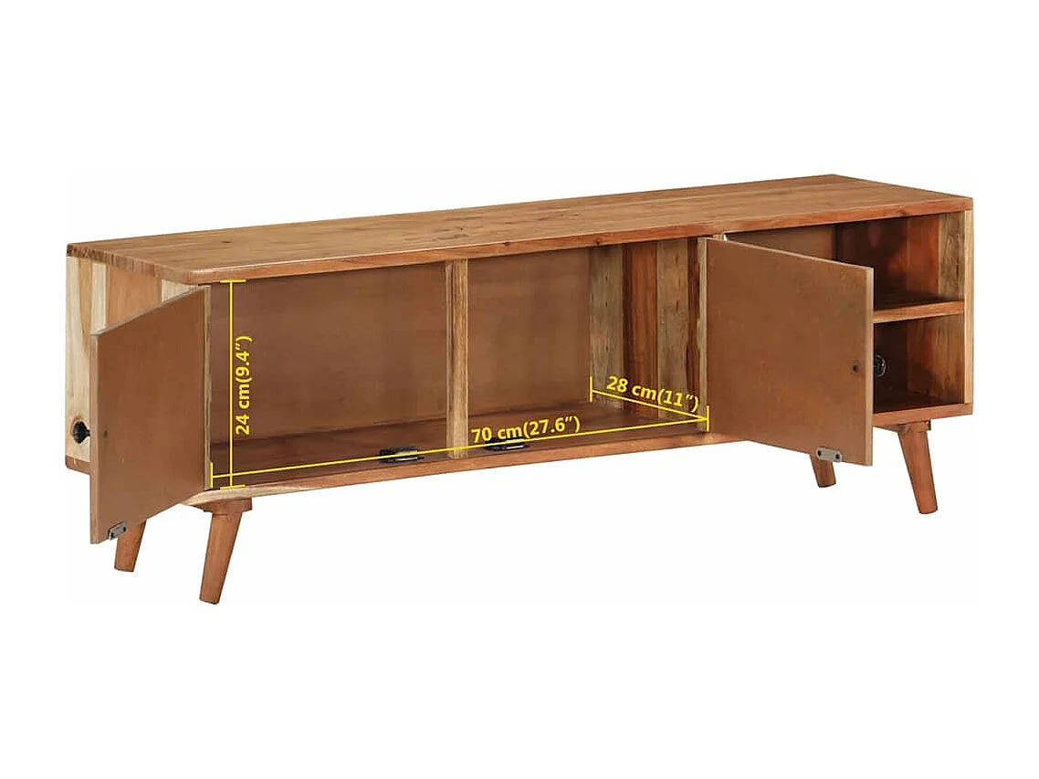 Móvel de TV 112x30x40 cm madeira de acácia maciça