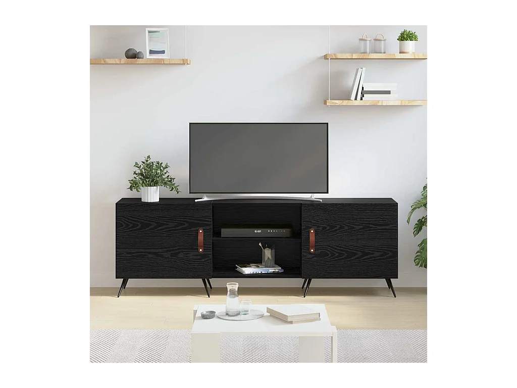 Meuble TV Chêne noir 150 x 30 x 50 cm Bois d'ingénierie