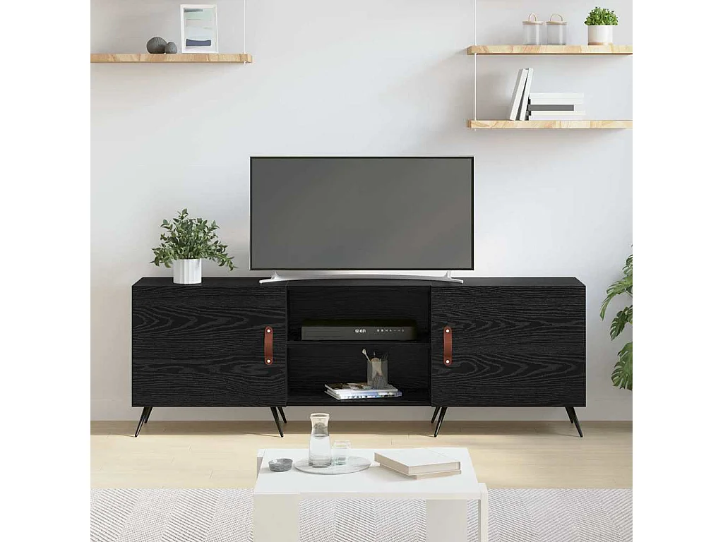Meuble TV Chêne noir 150 x 30 x 50 cm Bois d'ingénierie