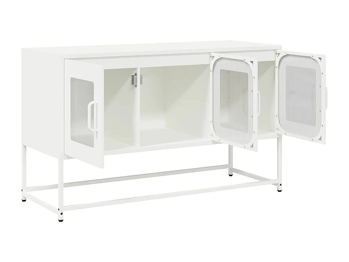 Meuble TV blanc 100,5x39x60,5 cm acier laminé à froid