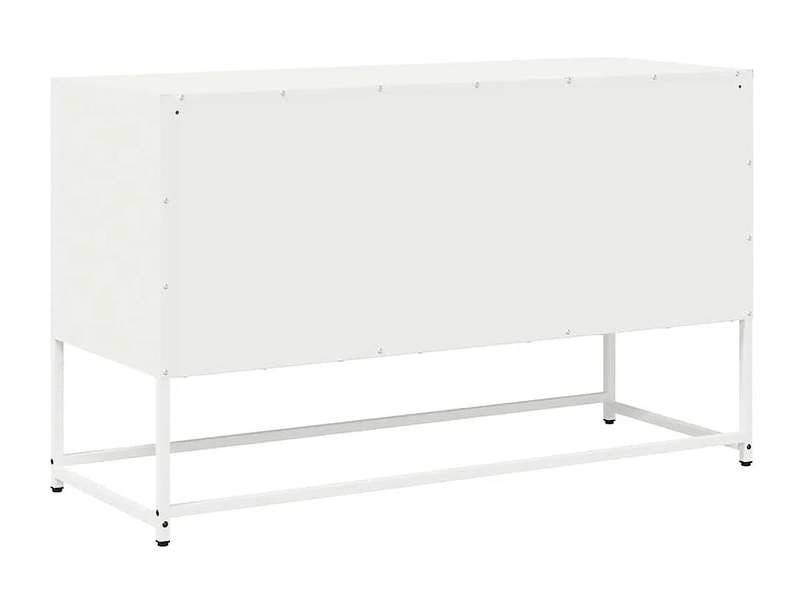 Meuble TV blanc 100,5x39x60,5 cm acier laminé à froid