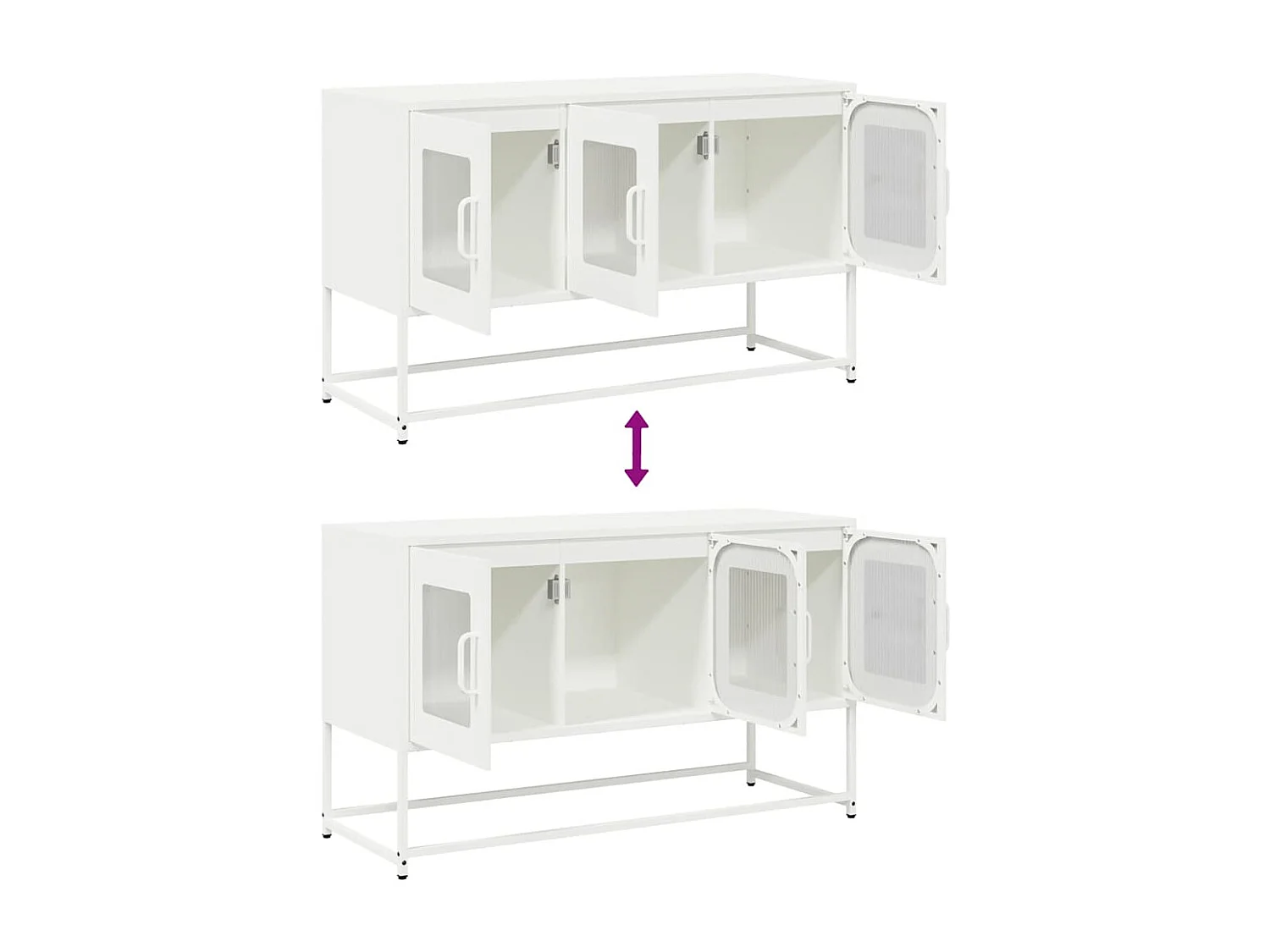 Mueble para TV acero laminado en frío blanco 100,5x39x60,5 cm