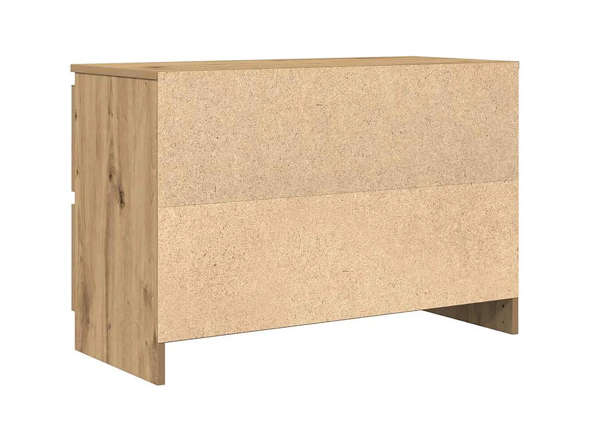 Meuble TV chêne artisanal 80x35x54 cm bois d'ingénierie