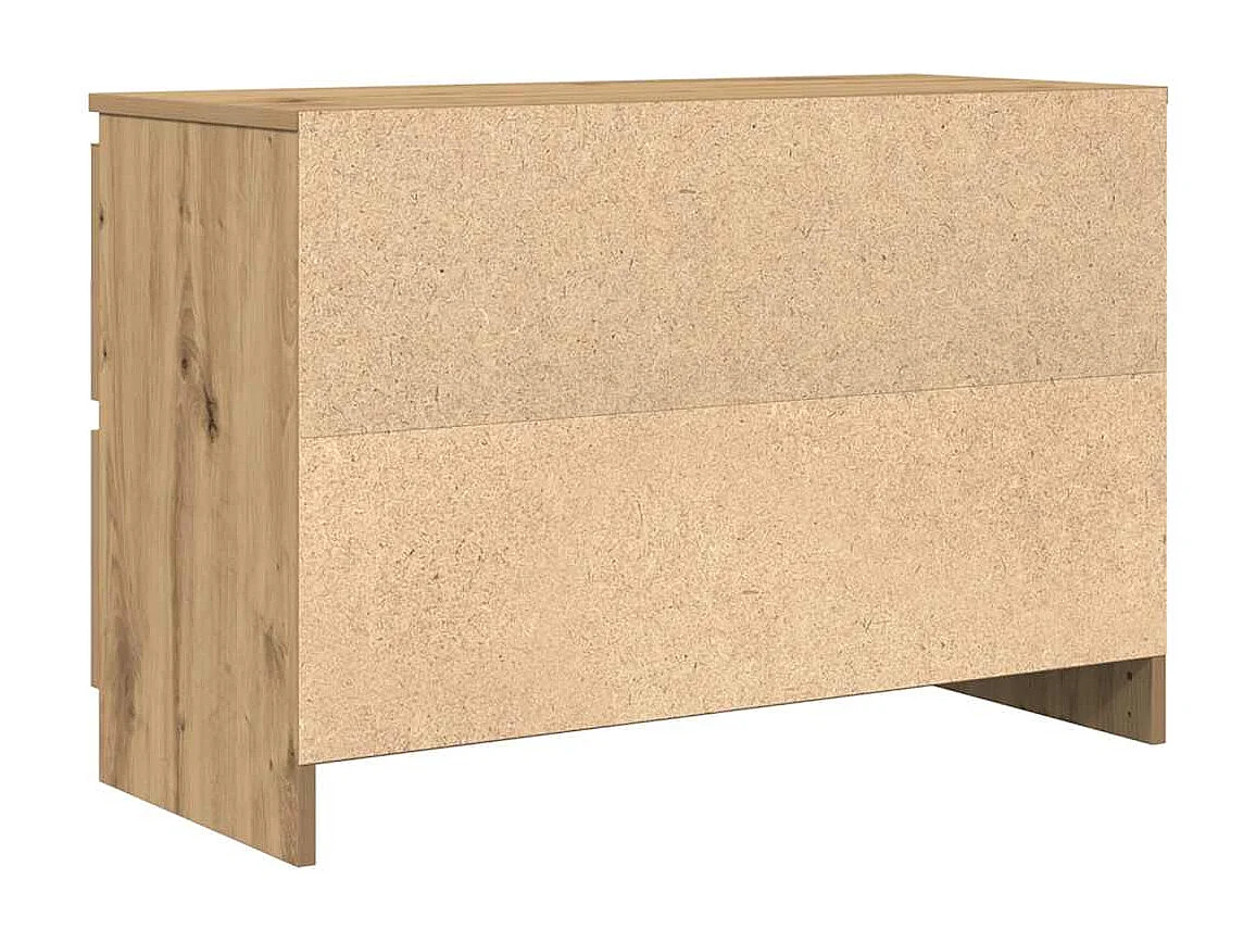 Meuble TV chêne artisanal 80x35x54 cm bois d'ingénierie