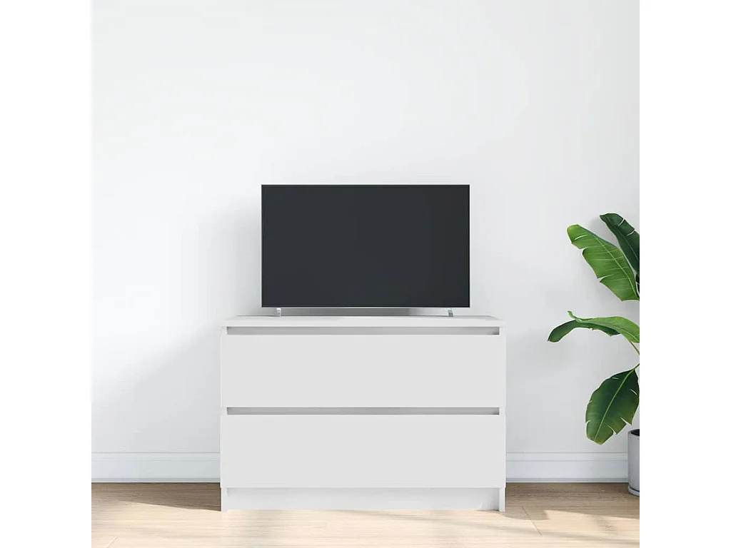 Meuble TV blanc 80x35x54 cm bois d'ingénierie