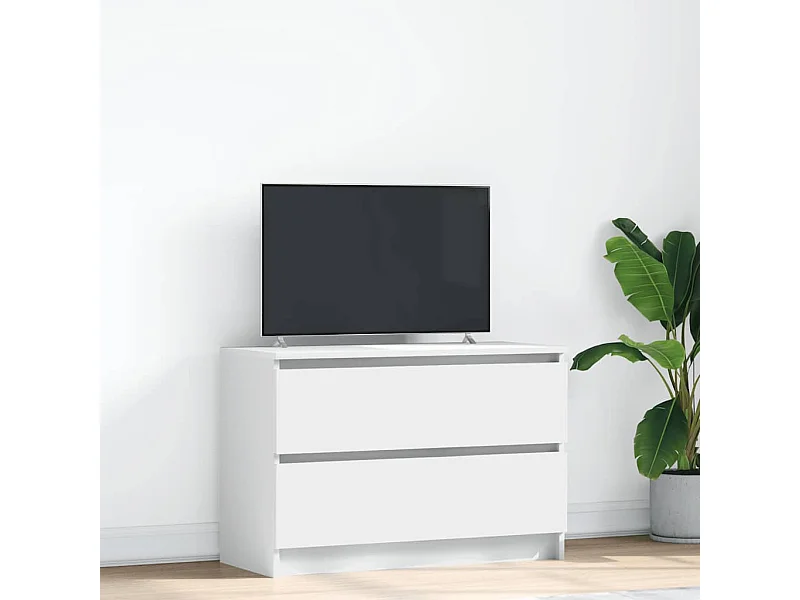Meuble TV blanc 80x35x54 cm bois d'ingénierie