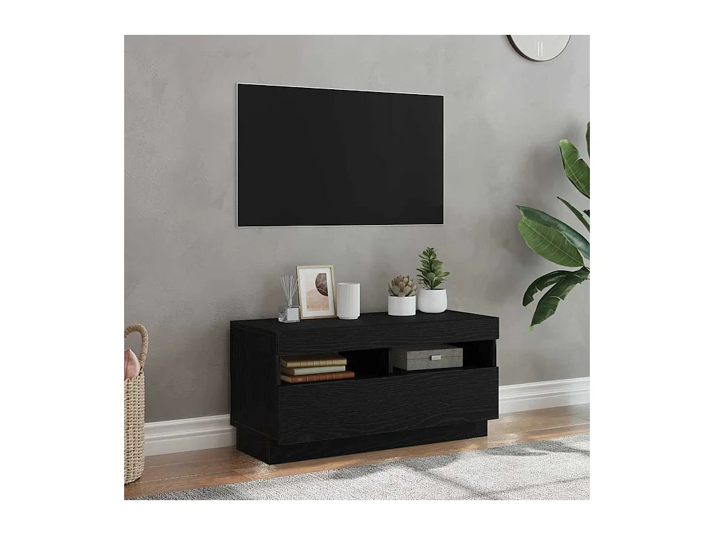 Meuble TV Noir 80 x 35 x 40 cm Bois d'ingénierie