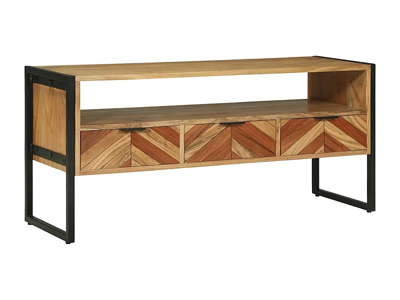 Meuble TV Marron 100 x 35 x 50 cm Bois d'acacia massif