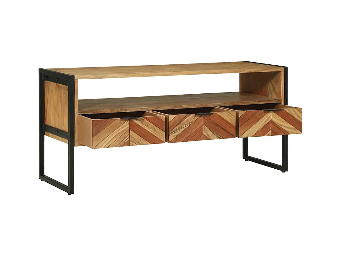 Meuble TV Marron 100 x 35 x 50 cm Bois d'acacia massif