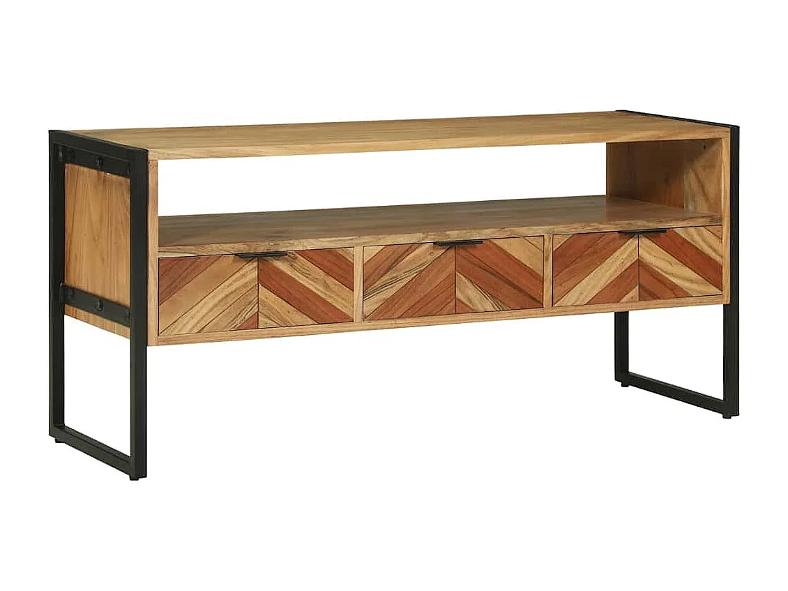 Meuble TV Marron 100 x 35 x 50 cm Bois d'acacia massif