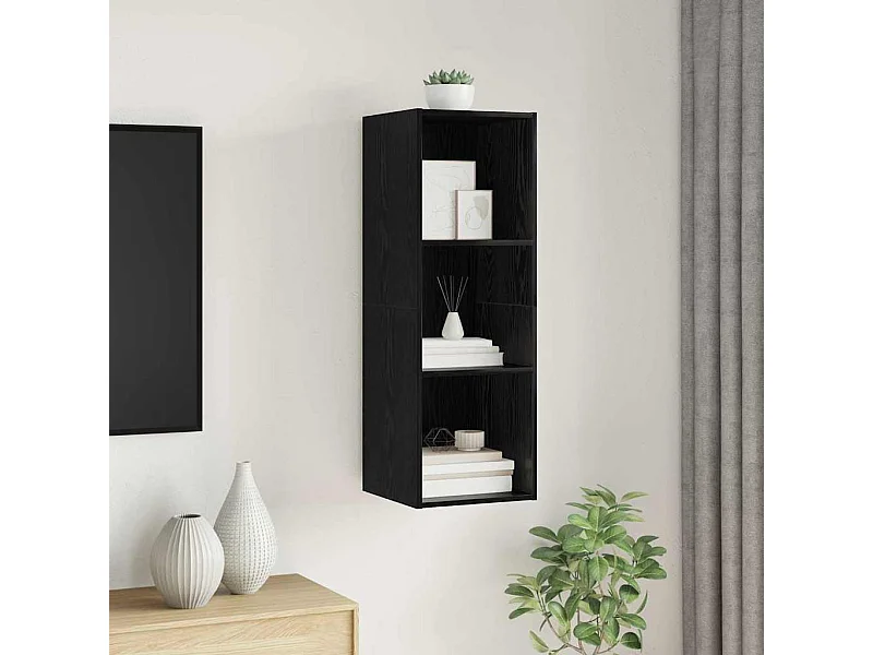 Armario de TV Roble negro 37 x 37 x 107 cm Madera contrachapada
