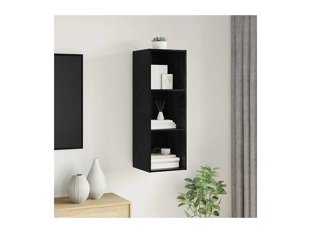 Meuble TV Chêne noir 37 x 37 x 107 cm Bois d'ingénierie