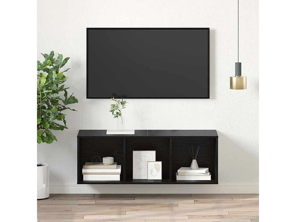 Meuble TV Chêne noir 37 x 37 x 107 cm Bois d'ingénierie