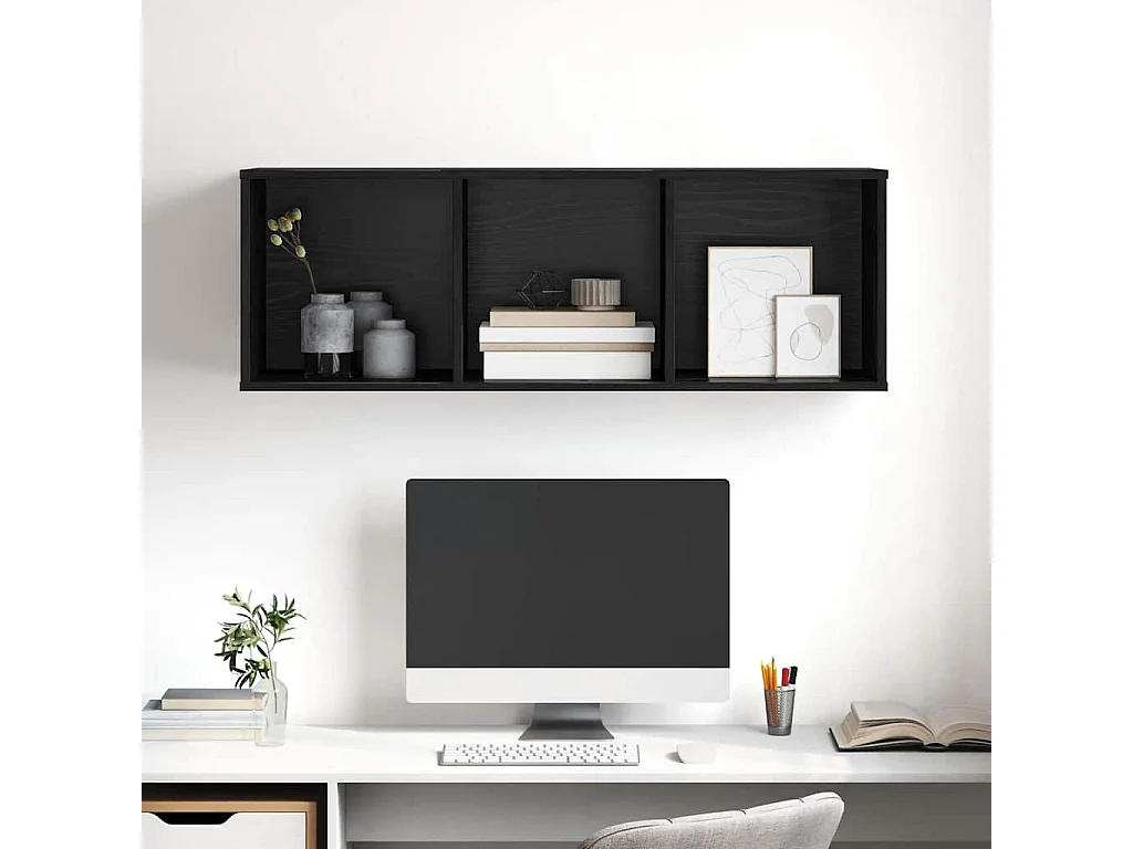 Meuble TV Chêne noir 37 x 37 x 107 cm Bois d'ingénierie