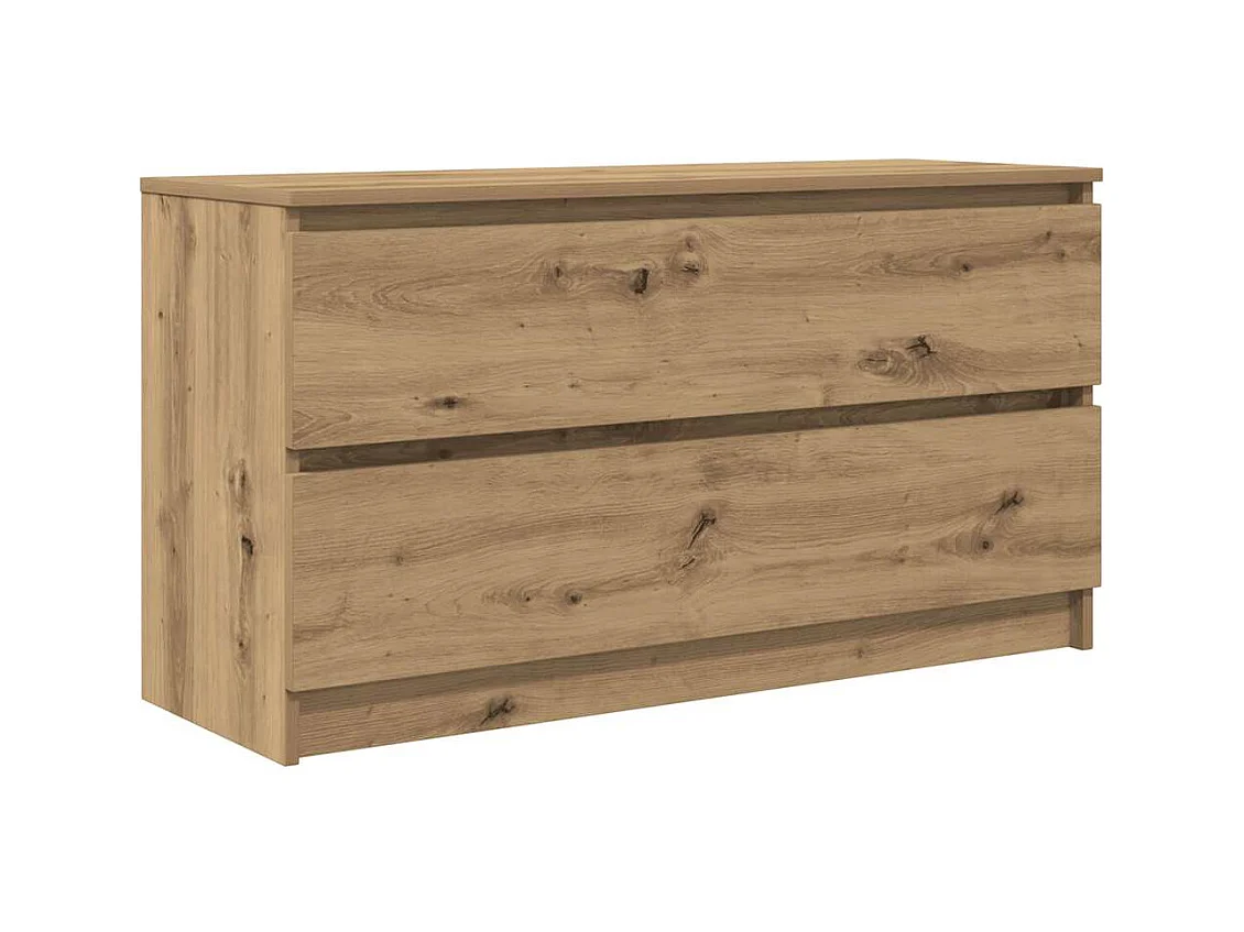Meuble TV chêne artisanal 100x35x54 cm bois d'ingénierie