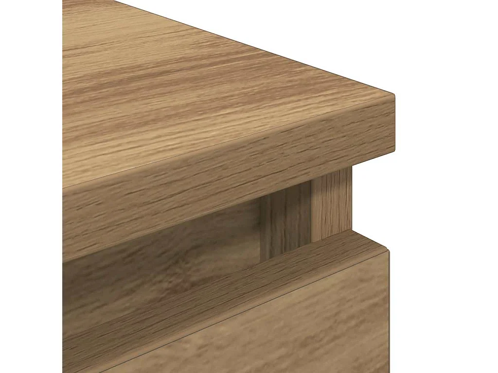 Meuble TV chêne artisanal 100x35x54 cm bois d'ingénierie