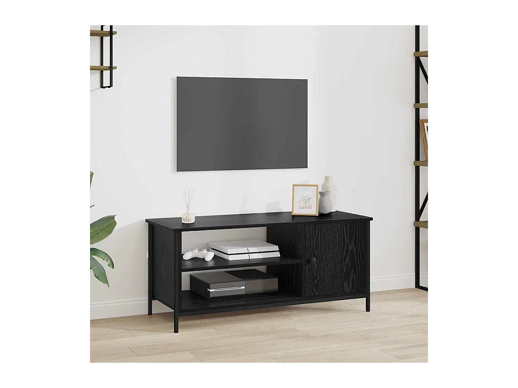 Gabinete para TV Carvalho preto 100 x 40 x 45 cm