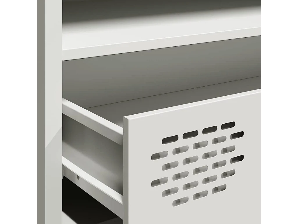 Meuble TV blanc 202x39x43,5 cm acier laminé à froid