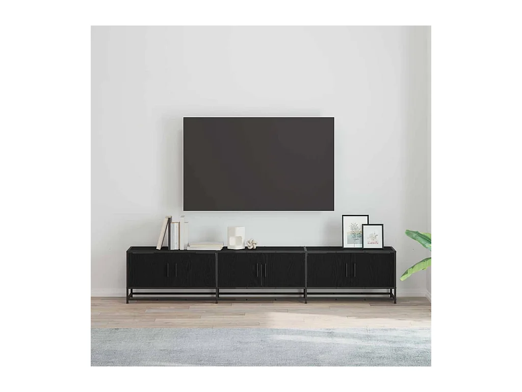 Gabinete para TV Carvalho preto 210 x 35 x 41 cm
