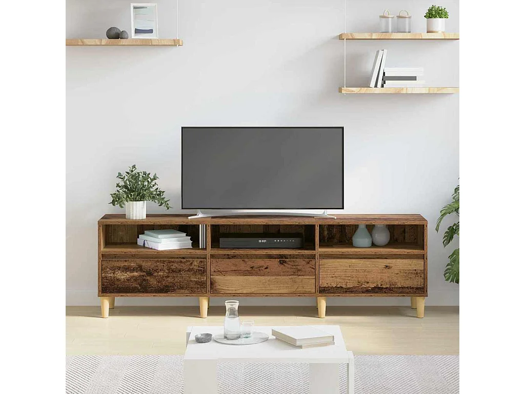 Meuble TV Bois ancien 150 x 30 x 45 cm Bois d'ingénierie