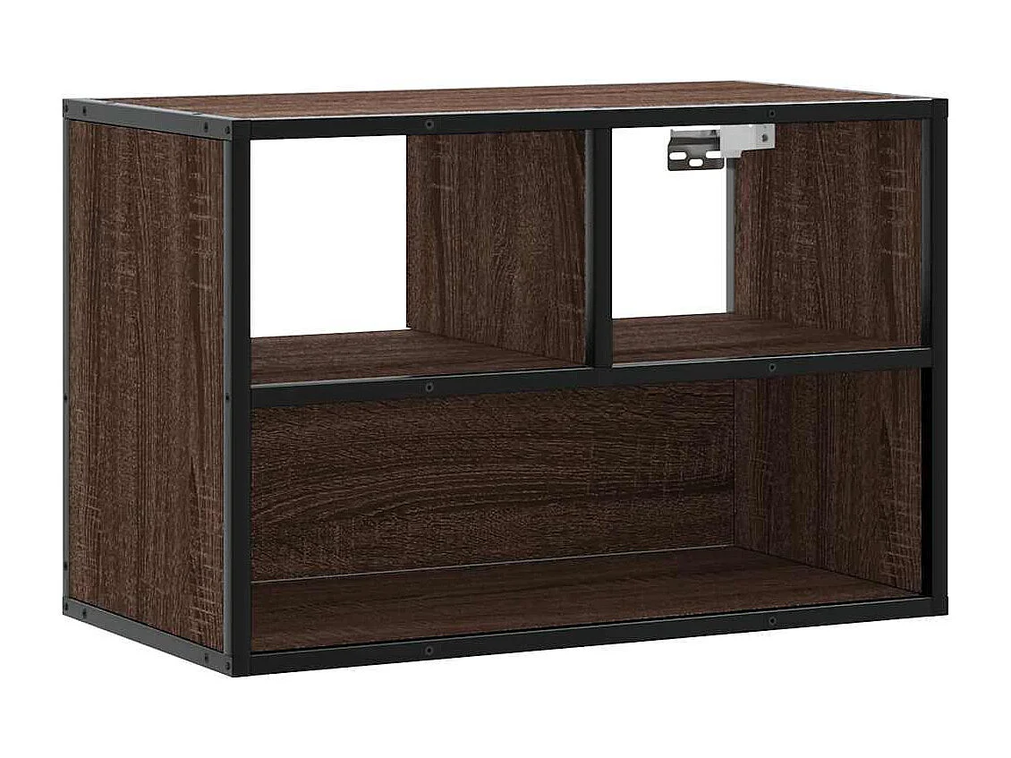 Meuble TV chêne brun 60x31x39,5 cm bois d'ingénierie et métal
