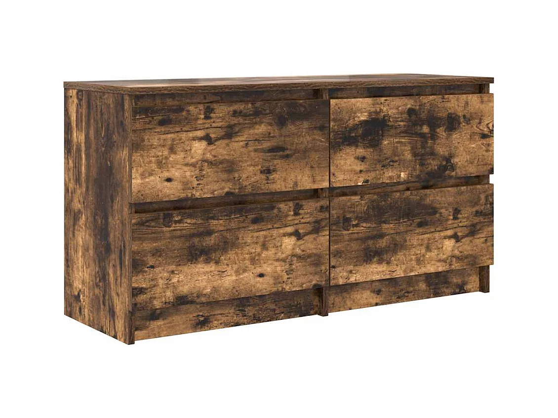 Meuble TV chêne fumé 100x35x54 cm bois d'ingénierie