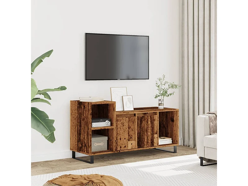 Meuble TV vieux bois 100x35x55 cm bois d'ingénierie