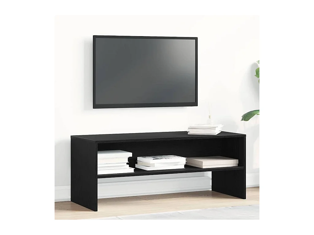 Tv-meubel 100x40x40 cm spaanplaat zwart eikenkleurig